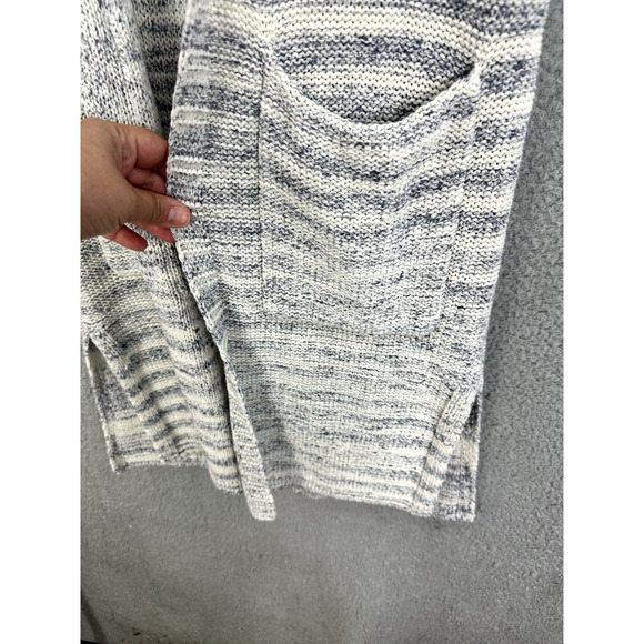 GAP Sweater Vest Womens XS Blue Striped Long Pockets Quiet luxury Minimalist - Picture 3 of 8